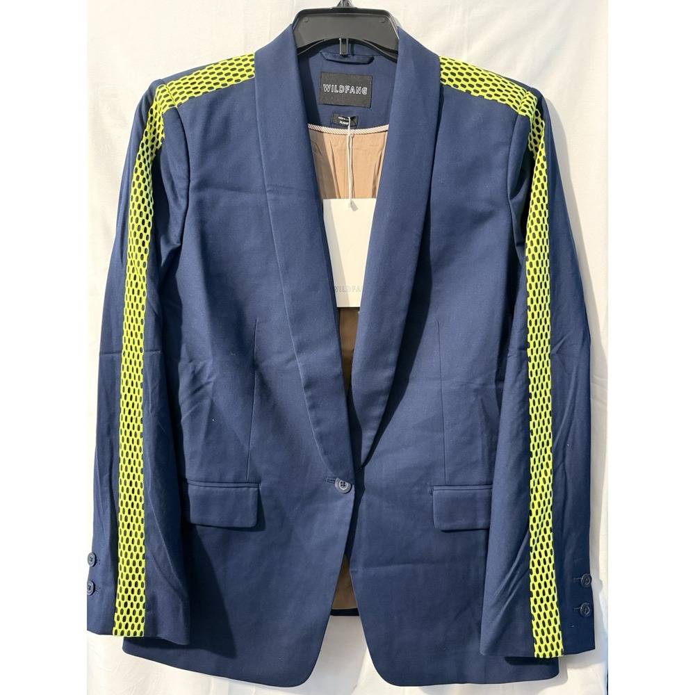 Wildfang The Empower Colorblock Tux Blazer XL Navy Neon Green NWT